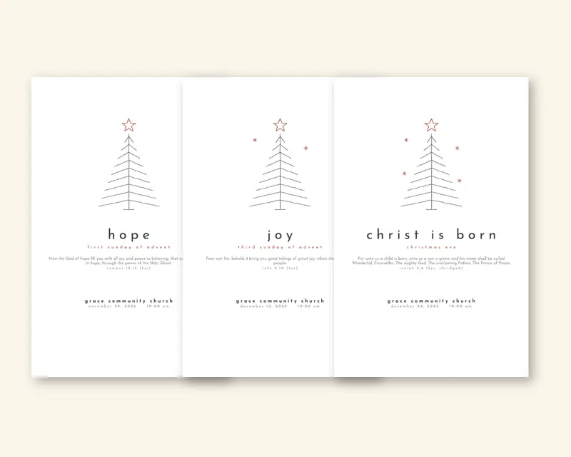Scandinavian Advent bulletins (Sample design, fictional church)