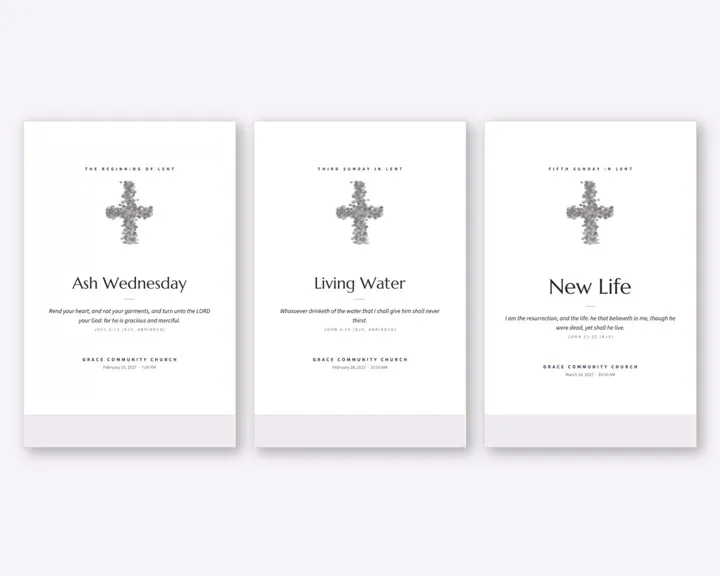 Lent &amp; Easter templates (Sample design, fictional church)