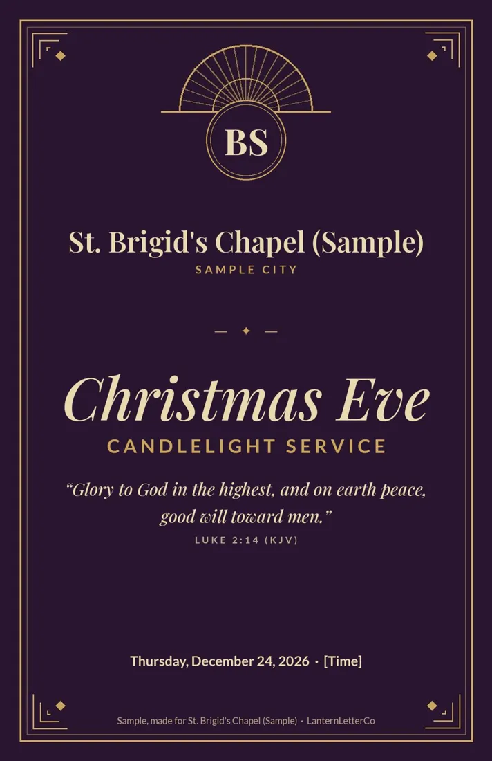 Dark elegant cover, Sample design, fictional church